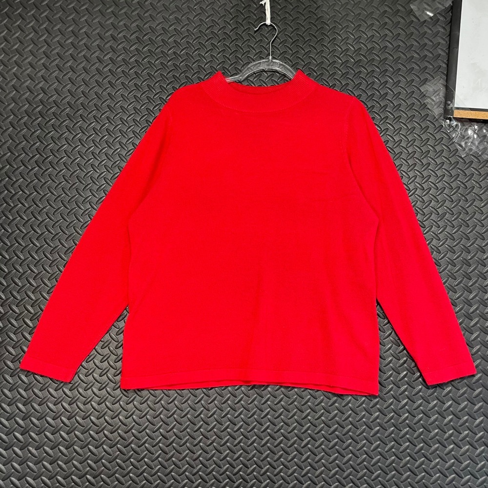 Vintage Stefano Basics Red Turtle Neck Sweater Women's Size 14/16W Casual‎ Wear